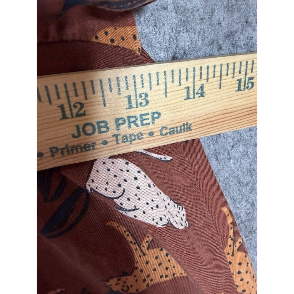Marine Layer Dress Womens Small Brown Cheetah Print Wrap V Neck Short Sleeve - Picture 7 of 12